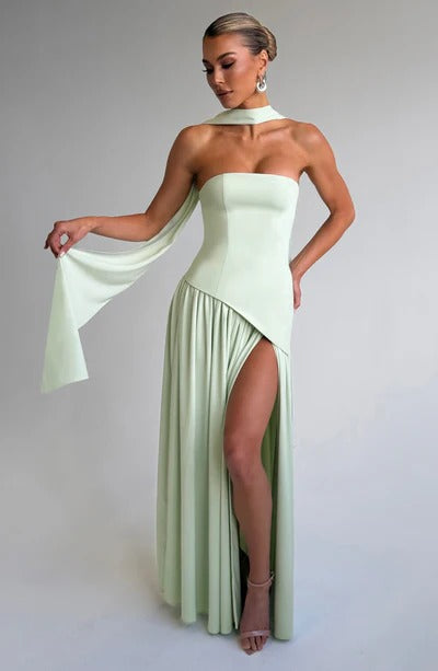 Vestido Longo Zion Verde Limão