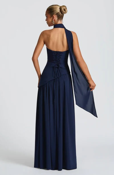 Vestido Longo Zion Azul Marinho