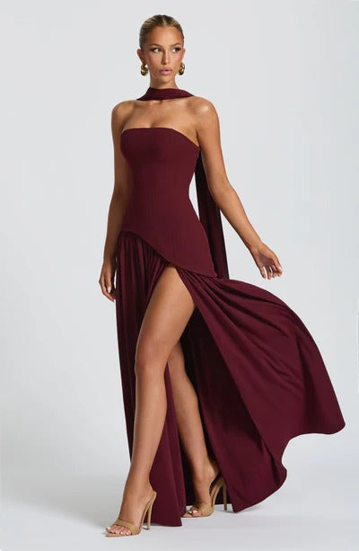 Vestido Longo Zion Vinho