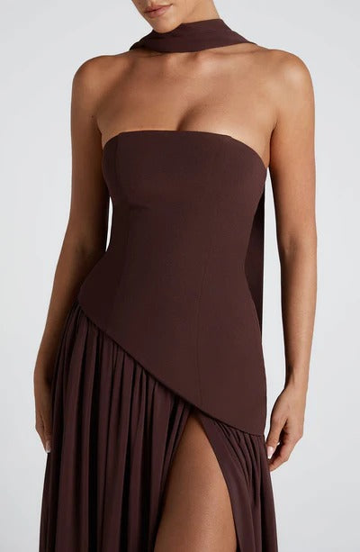 Vestido Longo Zion Marrom
