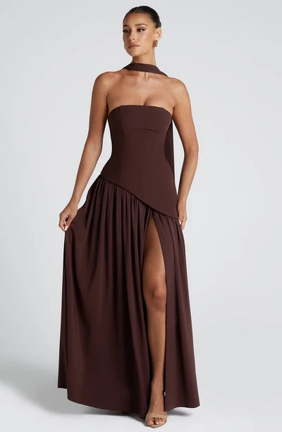 Vestido Longo Zion Marrom