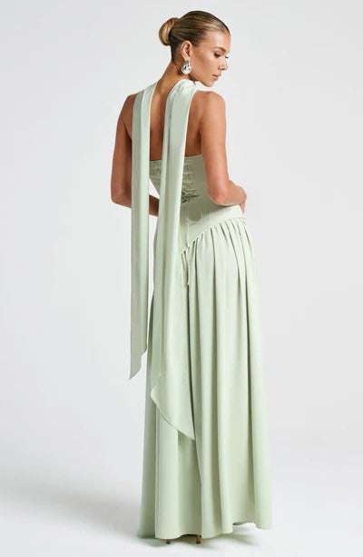 Vestido Longo Zion Verde Limão