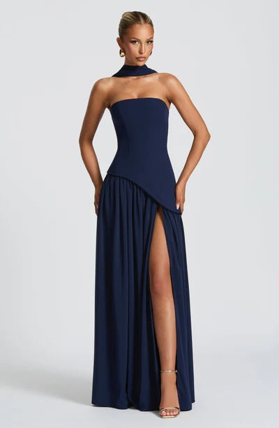 Vestido Longo Zion Azul Marinho