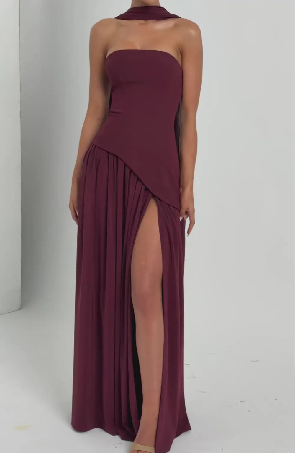 Vestido Longo Zion Vinho