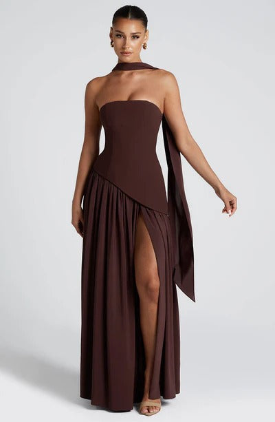 Vestido Longo Zion Marrom
